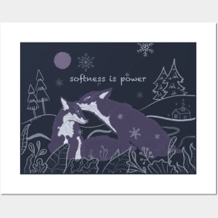 Softness is Power - cute foxes Posters and Art